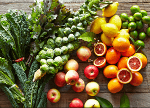 a group of fruits and vegetables on a wood surface Healthy Weight Loss Diets Winkfield