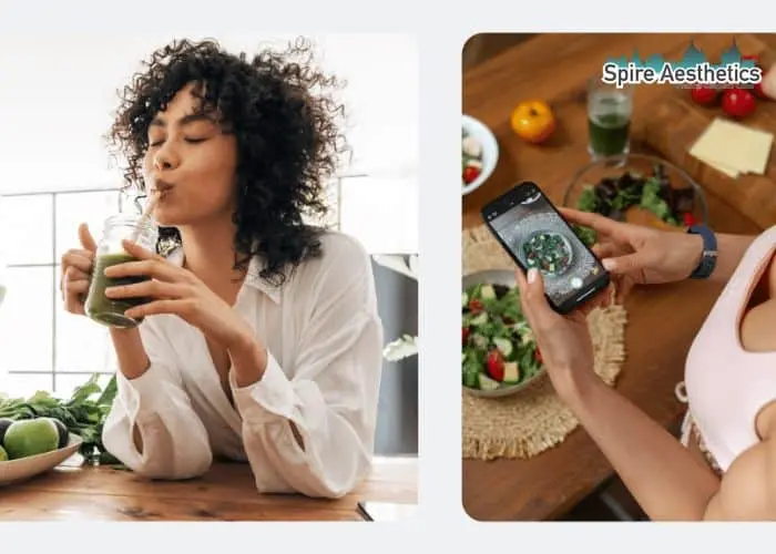 Image of woman looking into her diet and fat freezing Winkfield to improve her health