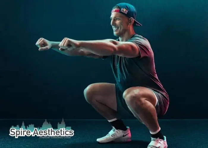 Image of man build leg muscle Winkfield through exercise
